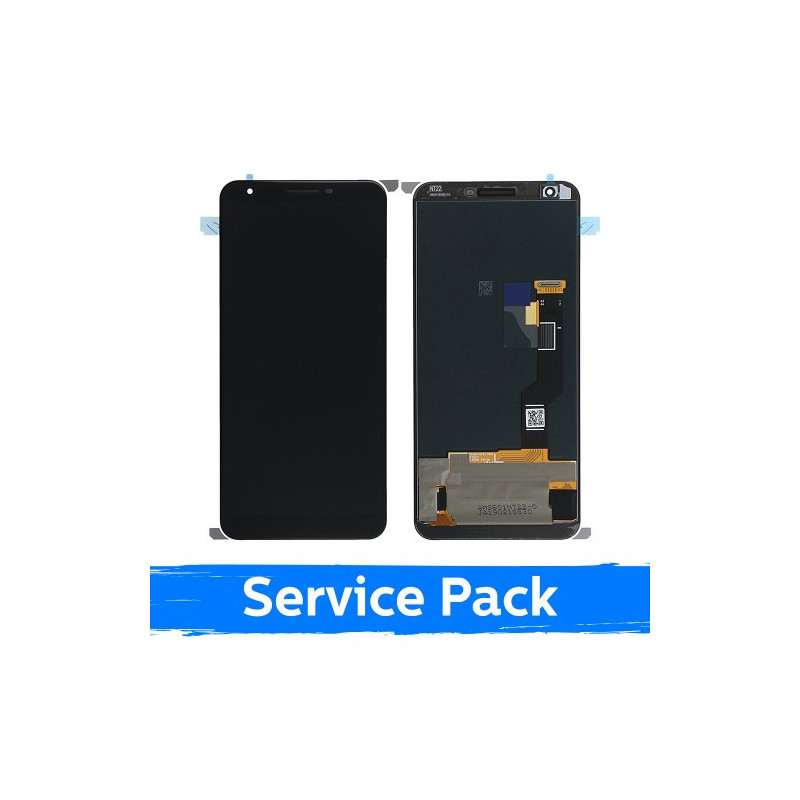 Ekranas skirtas Google Pixel 3A XL juodas su rėmeliu (Service Pack)