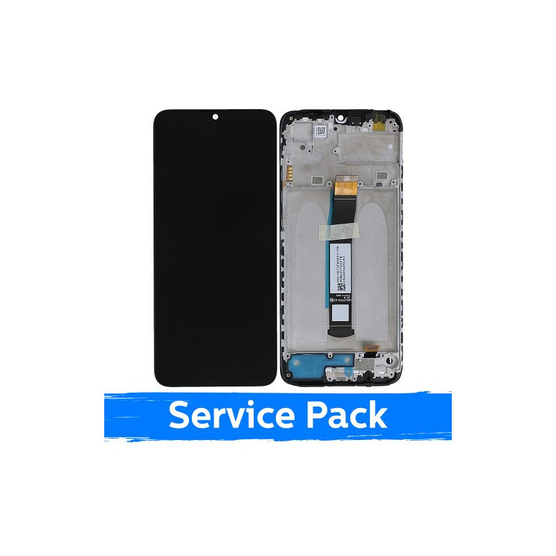 Ekranas skirtas Xiaomi Redmi 10C / Poco C40 juodas su rėmeliu (Service Pack)