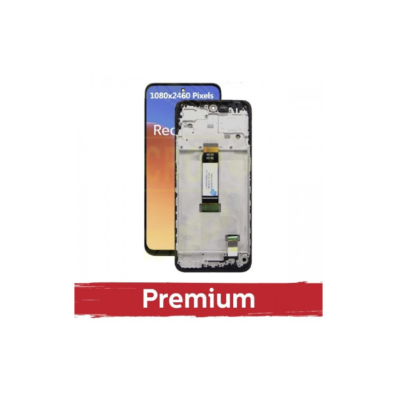 Ekranas skirtas Xiaomi Redmi 12 4G / Redmi 12 5G / Poco M6 Pro 5G juodas su rėmeliu OEM