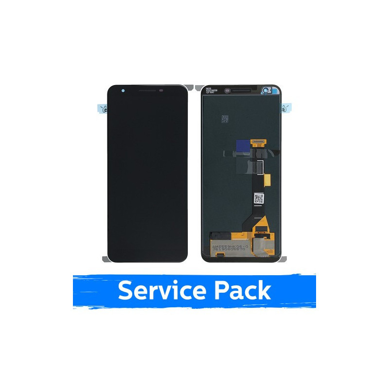 Ekranas skirtas Google Pixel 3A juodas su rėmeliu (Service Pack)
