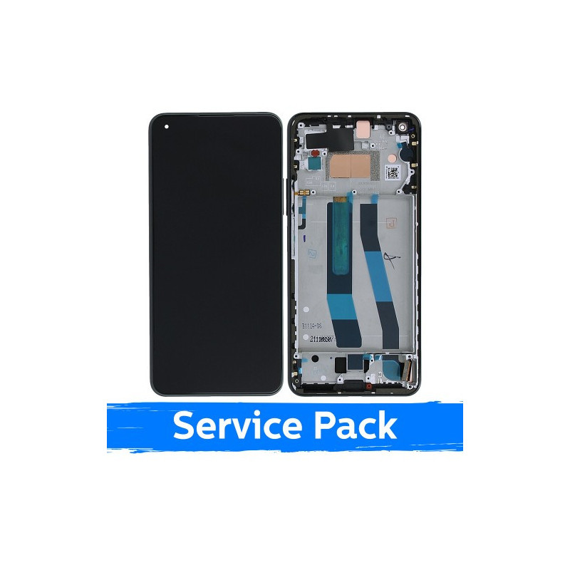 Ekranas skirtas Xiaomi Mi 11 Lite 4G (Lite 5G / Lite 5G NE) su rėmeliu / Truffle Black / (Service Pack)