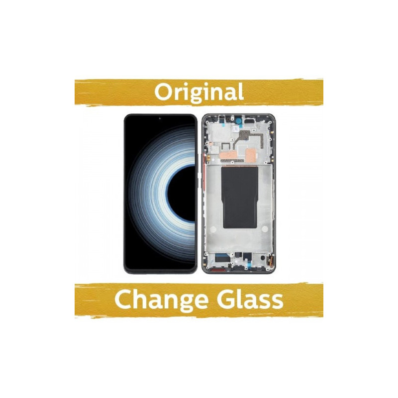 Screen for Xiaomi 12T / 12T Pro with frame / Silver / (Updated: China)
