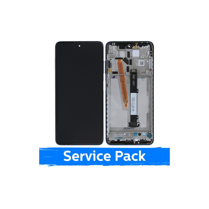 Ekranas skirtas Xiaomi Poco X3 Pro (X3) su rėmeliu / Blue / (Service Pack)