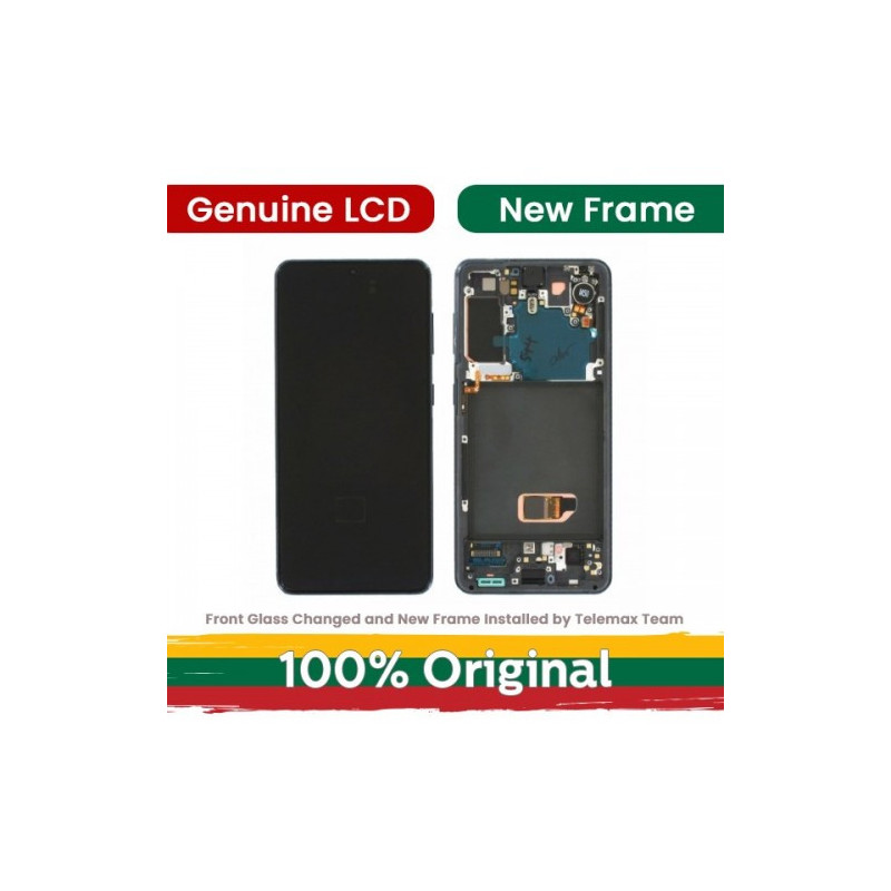 Ekranas skirtas Samsung G991 S21 su rėmeliu / Phantom Pink / (Atnaujintas: Telemax)