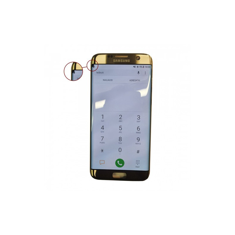Ekranas skirtas Samsung G935 S7 Edge auksinis (Atnaujintas:Telemax) (defektuotas 76)