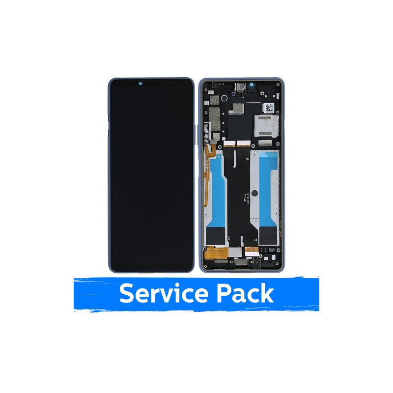 Ekranas skirtas Sony Xperia 10 III mėlynas su rėmeliu (Service Pack)