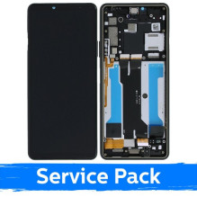 Screen for Sony Xperia 10 III black with frame (Service Pack)