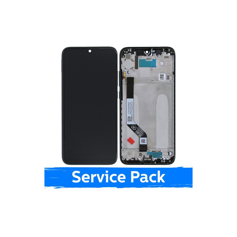 Ekranas skirtas Xiaomi Redmi Note 7 (Note 7 Pro) su rėmeliu / Space Black / (Service Pack)