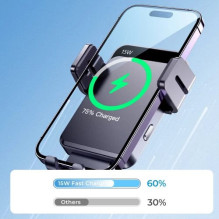Joyroom car holder 'ZS219' black / automatic locking (wireless charging 15W) (non-magnetic / adhesive)