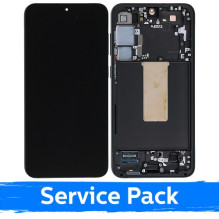 Ekranas skirtas Samsung S916 S23 Plus su rėmeliu / Phantom Black (Graphite) / (Service Pack)