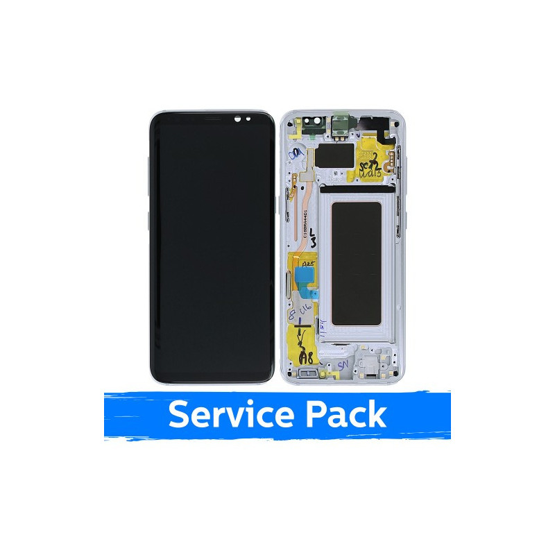 Screen for Samsung G950 S8 with frame / Silver / (Service Pack)