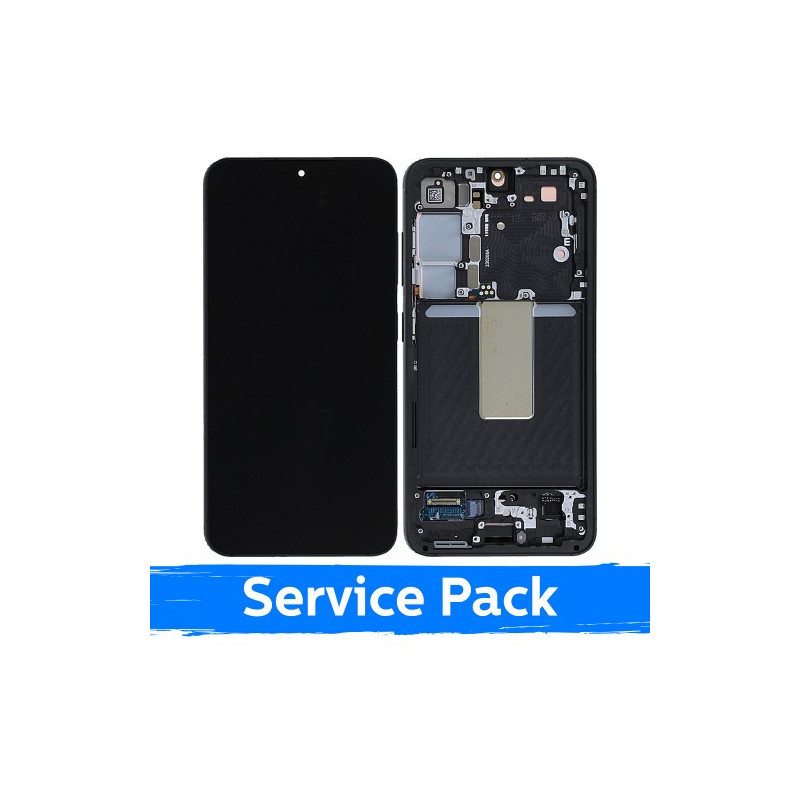 Screen for Samsung S911 S23 with frame / Phantom Black (Graphite) / (Service Pack)