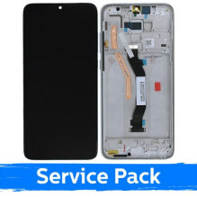 Screen for Xiaomi Redmi Note 8 Pro with frame / White / (Service Pack)