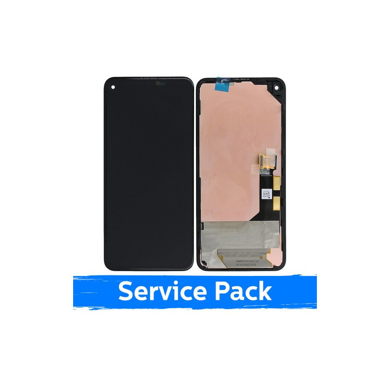 Ekranas skirtas Google Pixel 5A 5G juodas su rėmeliu (Service Pack)