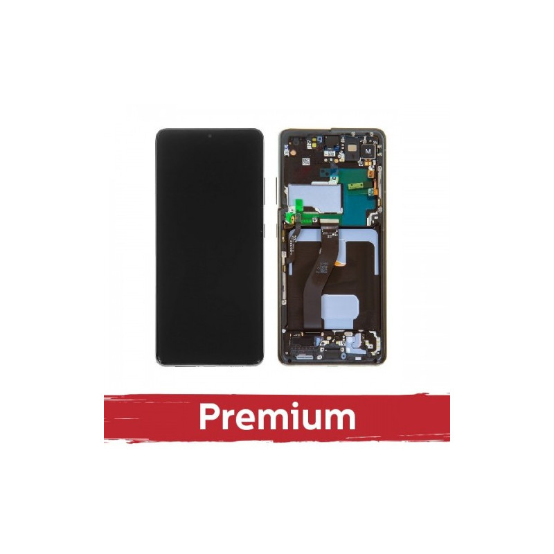 Screen for Samsung G998 S21 Ultra with frame / Phantom Silver / OEM