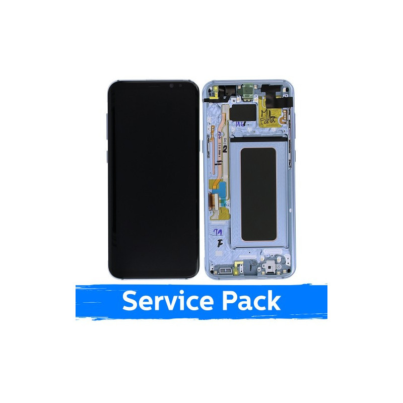Ekranas skirtas Samsung G955 S8 Plus su rėmeliu / Coral Blue / (Service Pack)