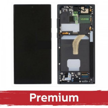 Screen for Samsung S908 S22 Ultra with frame / Phantom Black / OEM