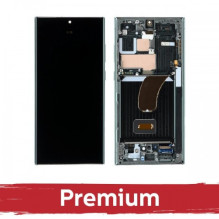 Screen for Samsung S918 S23 Ultra with frame / Phantom Black (Red) (Graphite) / OEM