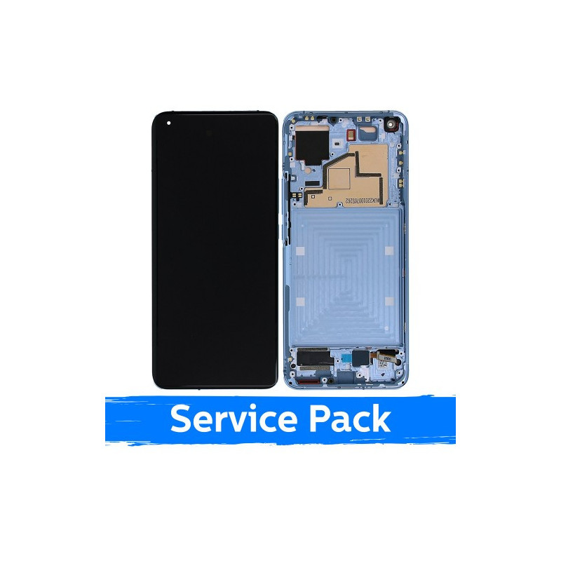 Screen for Xiaomi Mi 11 5G with frame / Horizon Blue / (Service Pack)