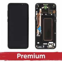 Ekranas skirtas Samsung G955 S8 Plus su rėmeliu / Midnight Black / OEM