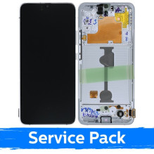 Ekranas skirtas Samsung A908 A90 5G 2019 baltas su rėmeliu (Service Pack)