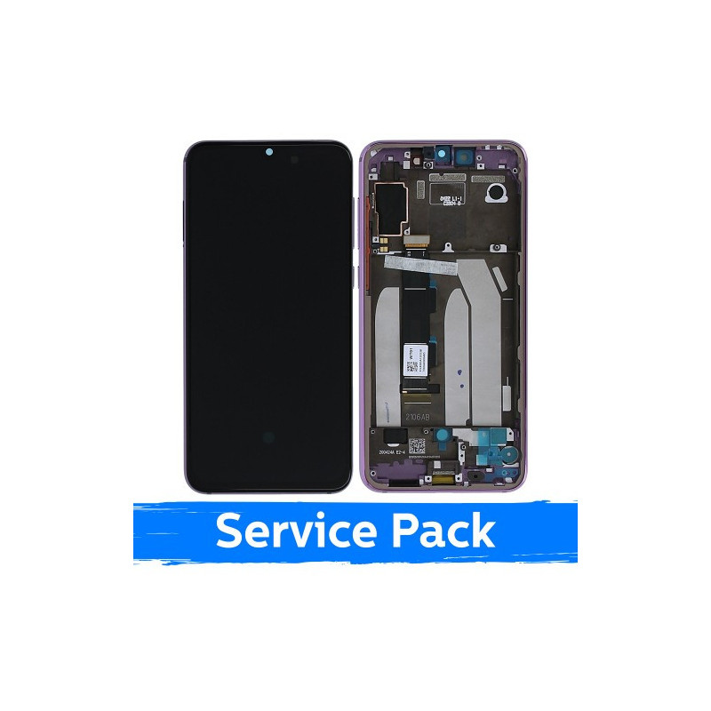 Ekranas skirtas Xiaomi Mi 9 SE su rėmeliu / Purple / (Service Pack)