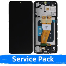 Screen for Samsung A055 A05 black with frame (Service Pack)