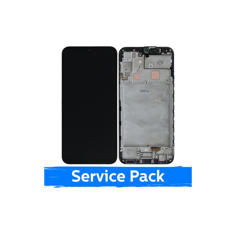 Ekranas skirtas Samsung A245 A24 4G juodas su rėmeliu (Service Pack)