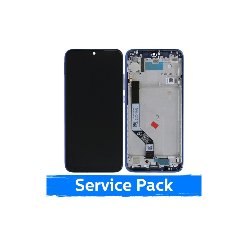 Ekranas skirtas Xiaomi Redmi Note 7 (Note 7 Pro) su rėmeliu / Blue / (Service Pack)
