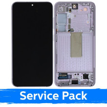 Screen for Samsung S911 S23 with frame / Lavender (Light Pink) / (Service Pack)