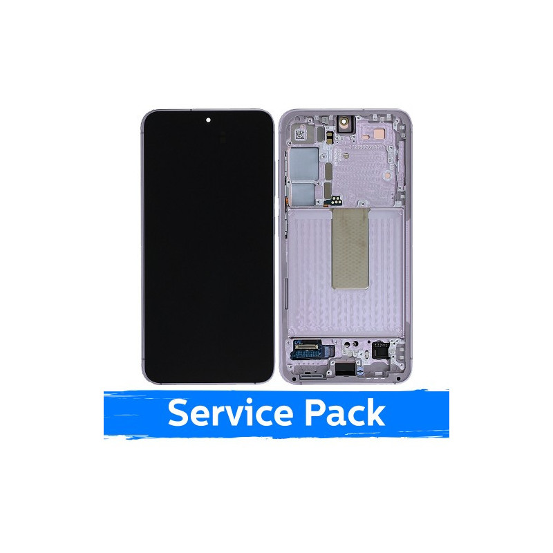Screen for Samsung S911 S23 with frame / Lavender (Light Pink) / (Service Pack)