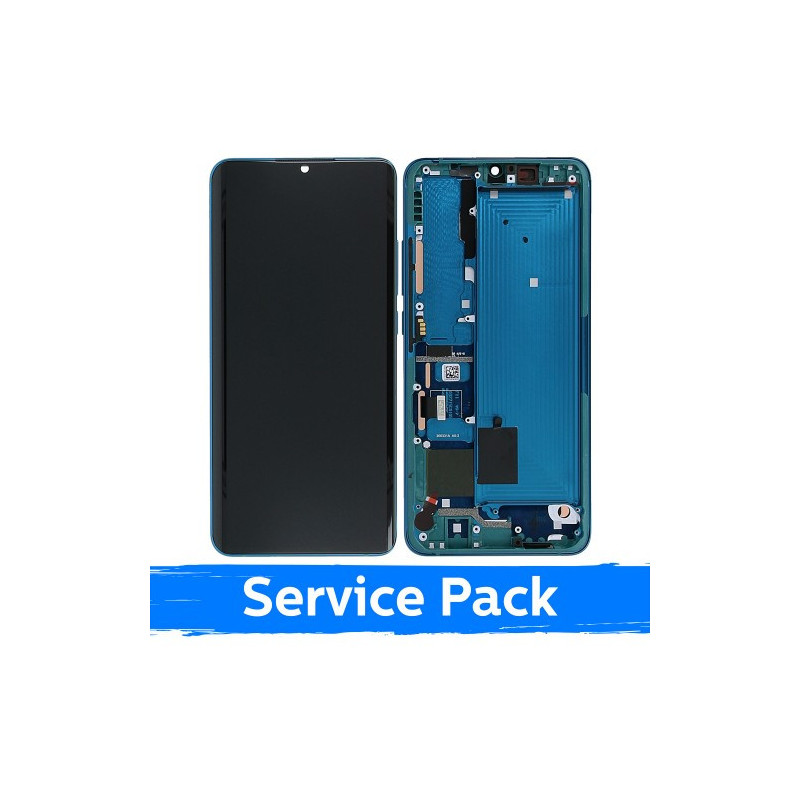 Screen for Xiaomi Mi Note 10 (Note 10 Pro / Note 10 Lite) with frame / Aurora Green / (Service Pack)