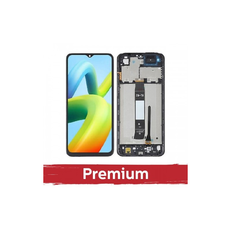 Ekranas skirtas Xiaomi Redmi A1 (A1+) / Redmi A2 (A2+) juodas su rėmeliu OEM