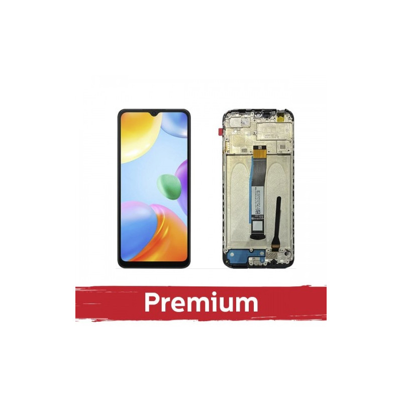 Ekranas skirtas Xiaomi Redmi 10C / Poco C40 juodas su rėmeliu OEM
