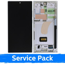 Ekranas skirtas Samsung S918 S23 Ultra su rėmeliu / Cream / (Service Pack)