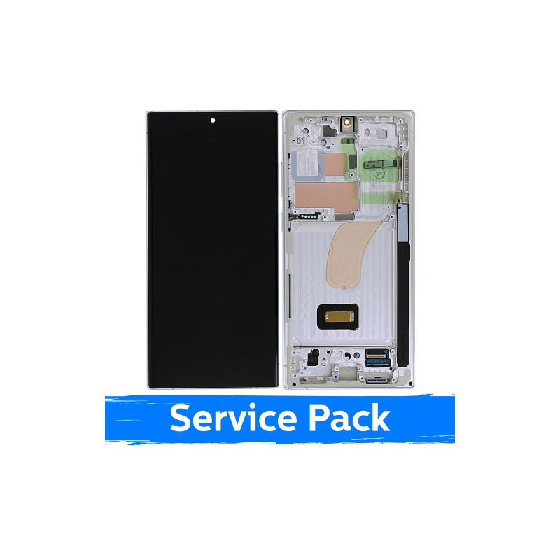Ekranas skirtas Samsung S918 S23 Ultra su rėmeliu / Cream / (Service Pack)
