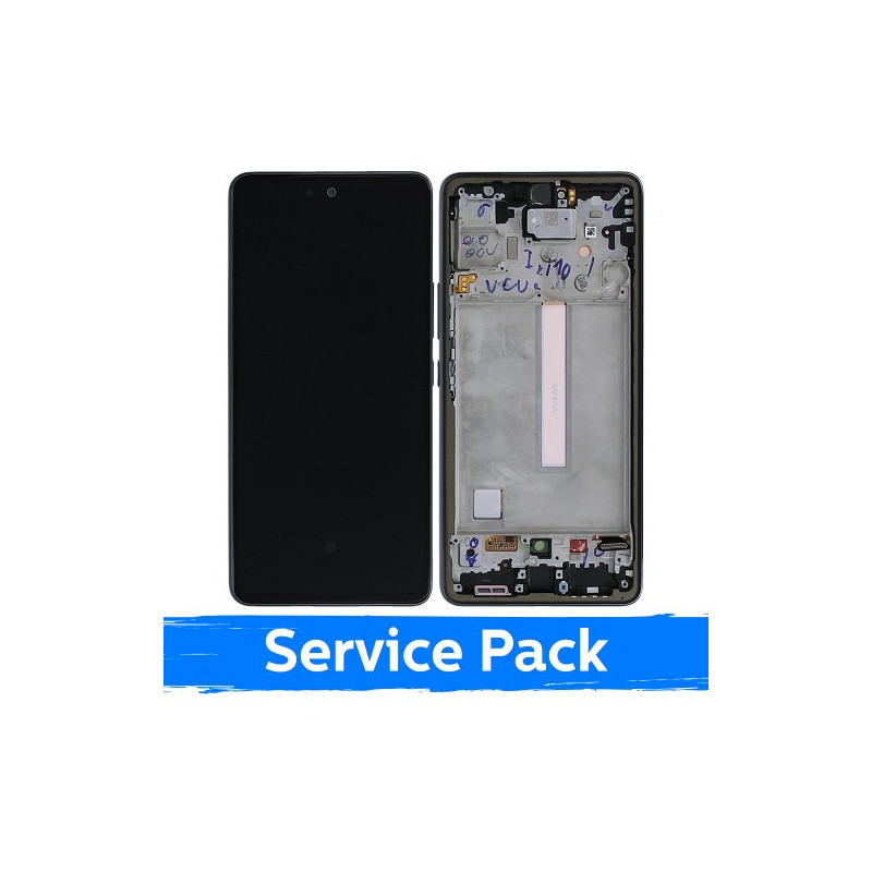 Ekranas skirtas Samsung A536 A53 5G su rėmeliu / Black / (Service Pack)