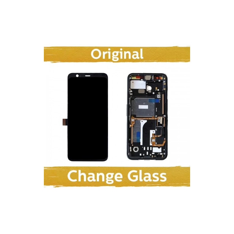 Screen for Google Pixel 4 G020M black with frame (Updated: China)