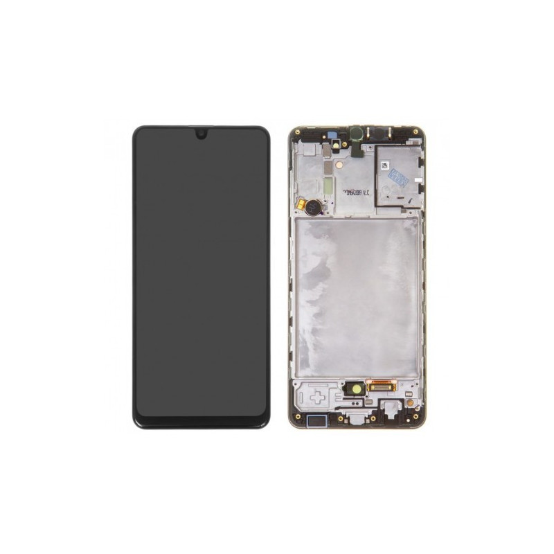 Ekranas skirtas Samsung A315 A31 juodas su rėmeliu HQ