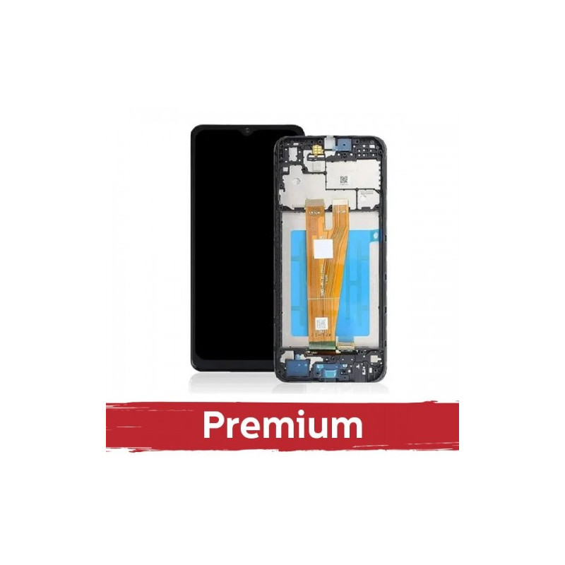 Ekranas skirtas Samsung A055 A05 juodas su rėmeliu OEM