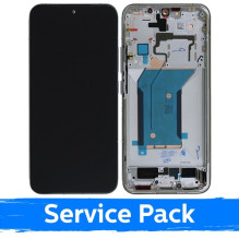 Screen for Xiaomi 14 with frame / White / (Service Pack)