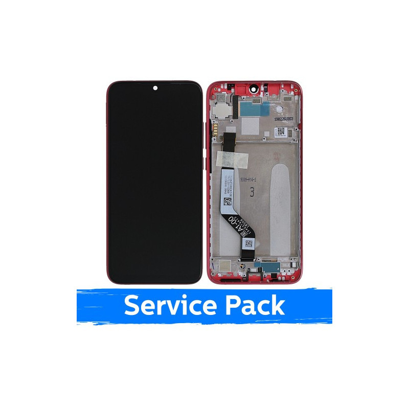 Ekranas skirtas Xiaomi Redmi Note 7 (Note 7 Pro) su rėmeliu / Nebula Red / (Service Pack)