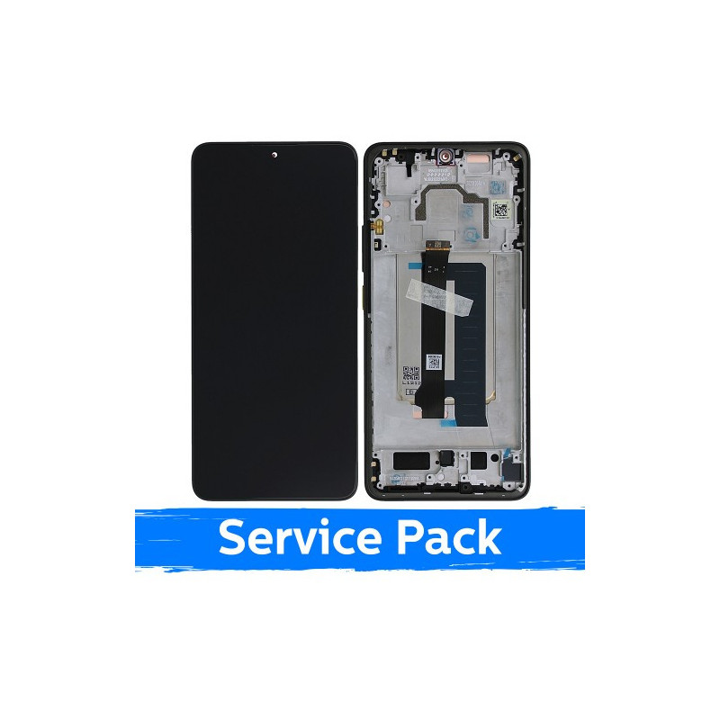 Ekranas skirtas Xiaomi Poco X6 Pro 5G su rėmeliu / Yellow / (Service Pack)