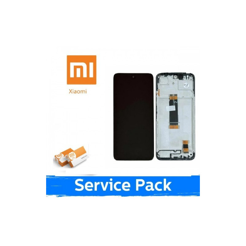 Ekranas skirtas Xiaomi Redmi 13 4G / Redmi 13 5G / Poco M6 4G juodas su rėmeliu (Service Pack)