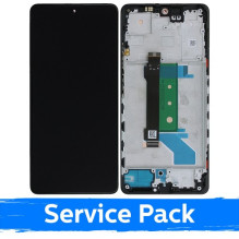 Screen for Xiaomi Redmi Note 12 Pro+ 5G black with frame (Service Pack)