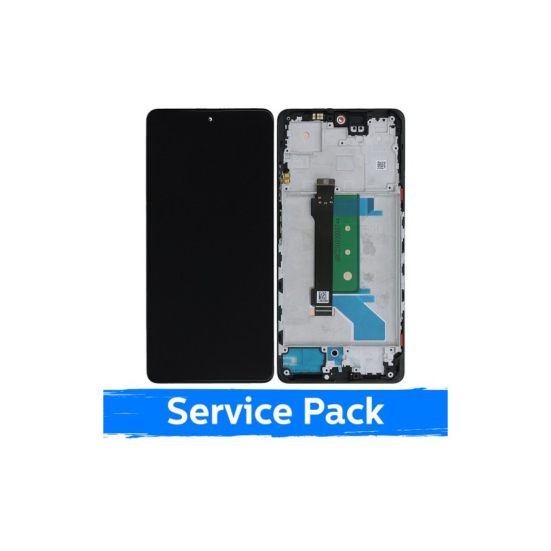 Ekranas skirtas Xiaomi Redmi Note 12 Pro+ 5G juodas su rėmeliu (Service Pack)