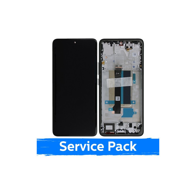 Ekranas skirtas Xiaomi Redmi Note 13 Pro+ 5G su rėmeliu / Midnight Black / (Service Pack)