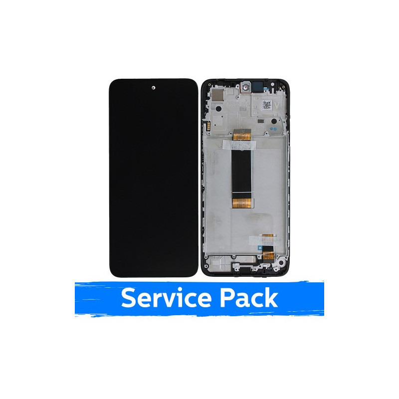 Ekranas skirtas Xiaomi Redmi 12 4G / Redmi 12 5G / Poco M6 Pro 5G juodas su rėmeliu (Service Pack)