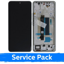 Screen for Xiaomi Redmi Note 13 Pro+ 5G with frame / Moonlight White / (Service Pack)