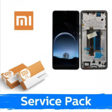 Ekranas skirtas Xiaomi Redmi Note 13 Pro 5G / Poco X6 5G su rėmeliu / Midnight Black (Black) / (Service Pack)